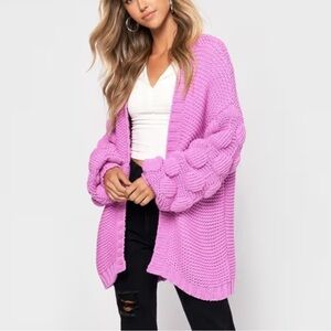 Bubble Sleeve Cardigan